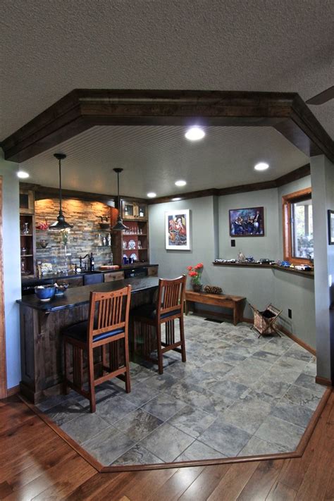 Wet bar must be near existing waterlines and drain; Basement Bar Area - Transitional - Home Bar - Minneapolis ...