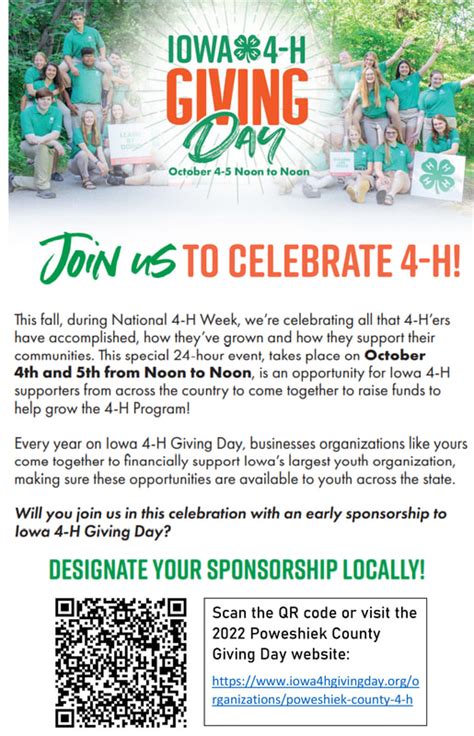 Iowa 4 H Foundation And Poweshiek County 4 H To Celebrate National 4 H