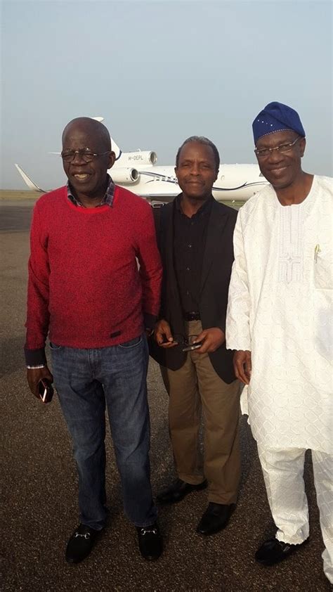 Yemi osibanjo, and many other leaders of the ruling party are scheduled to speak at the public presentation of a book 'apc's litmus test.' APC CHIEFTAIN BOLA AHMED TINUBU ARRIVES FROM LONDON TRIP