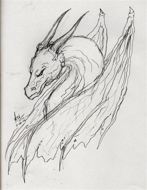 Scary Dragon Sketch By Whitefoxofjade Fanart Central