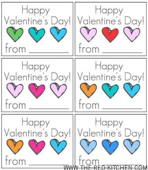 Free Valentines Day Card Printables Boy Girl Colors Color You