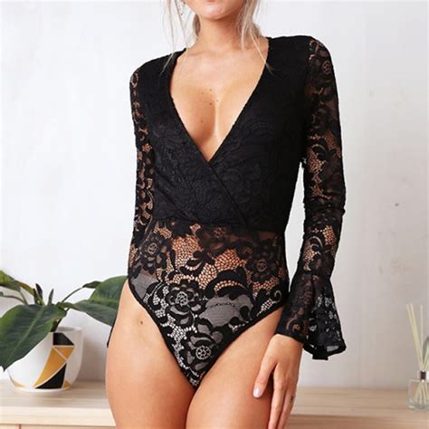 Fashion Cut Out Lace Bodysuits Solid Body Top Sexy Overall Beach Summer