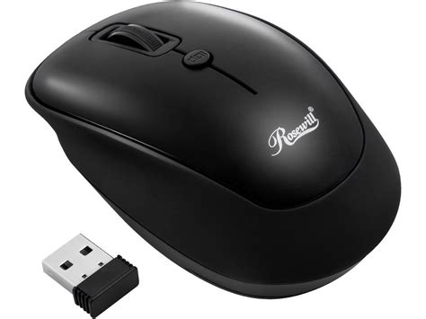 Wireless Optical Computer Mouse Usb Black Rosewill