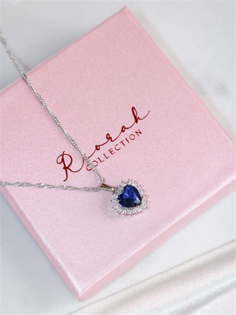 Titanic Necklace Heart Of Ocean Blue Diamond Necklace Etsy Australia