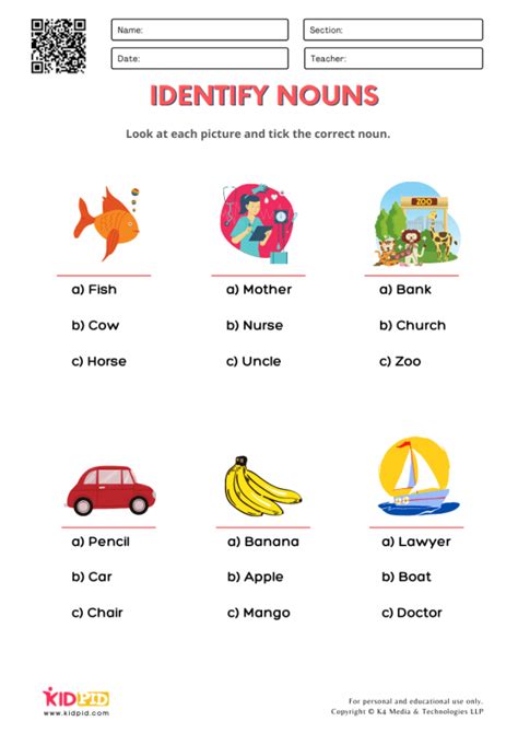 Nouns Worksheets For First Grade Nouns Worksheet Nouns First Grade