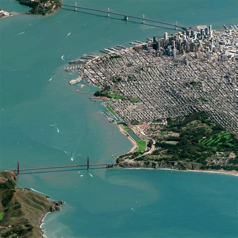 Gorgeous Low Angle Satellite Photo Of San Francisco