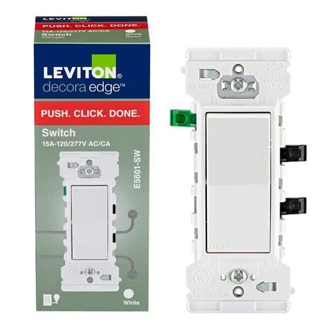 Leviton Decora Edge 15 Amp Single Pole Switch White R02 E5601 0sw