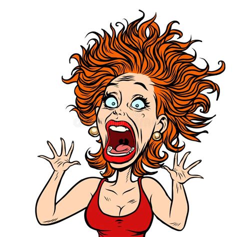 Scared Woman With Open Mouth Stock Vector Illustration Of Lady