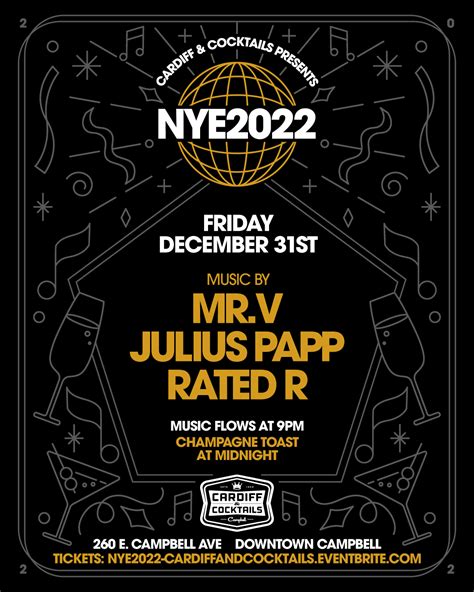 New Years Eve 2022 With Mr V Julius Papp Rated R At Cardiff Lounge
