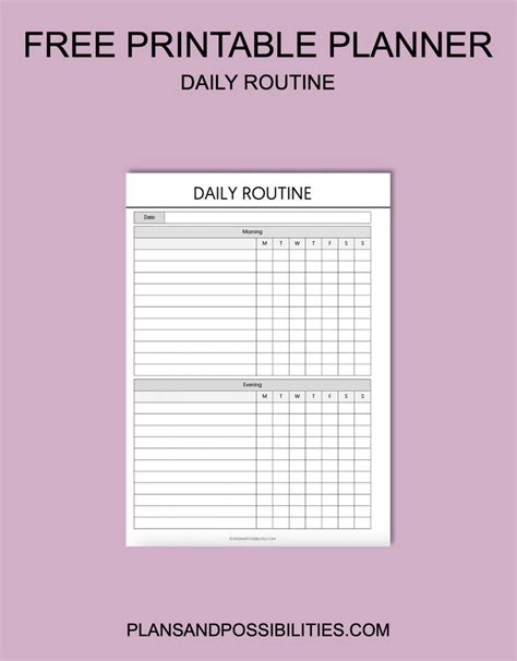 Daily Routine Free Printables Planner Pages In 2023 Planner