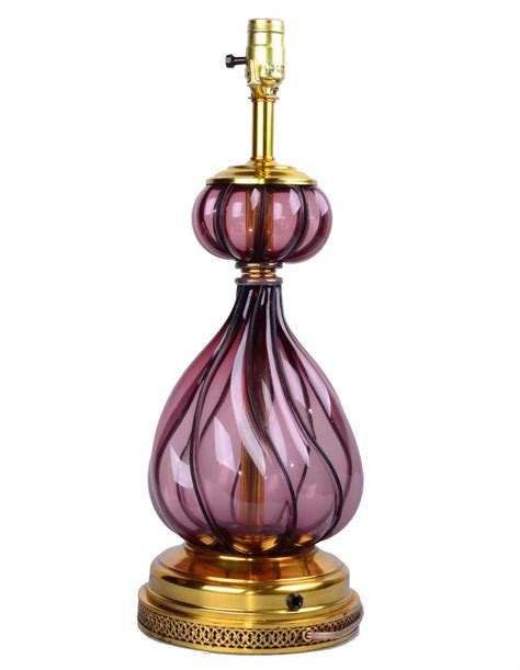 Italian Handblown Purple Glass Lamp For Sale At 1stdibs