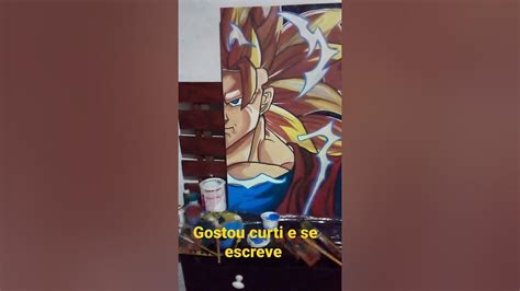 Desenhodogoku Pintura Em Tela Do Goku Faze 3 Shorts Youtube