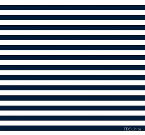 Navy Blue And White Nautical Horizontal Stripes Pattern Leggings By