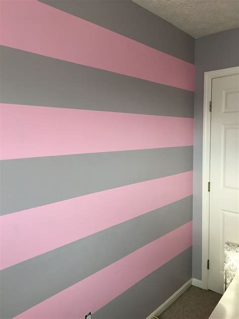 Pink And Gray Striped Wall Grey Striped Walls Striped Walls Striped