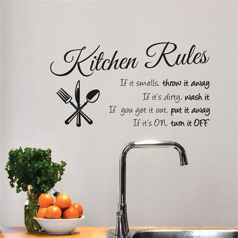 Kitchen Rules Sign Wall Decal Sticker 1364 Innovativestencils