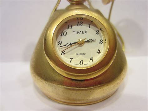 Timex Miniature Telephone Quartz Clock Japan Mvmt Designer Unique Finds