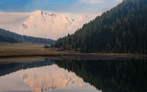 Download Wallpaper 3840x2400 Mountains Lake Forest Reflection