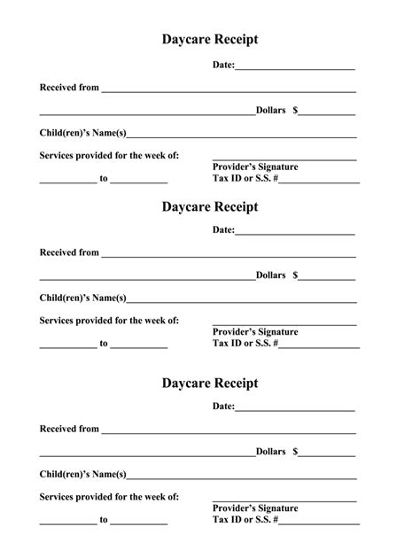 DaycareAnswers Daycare Receipt - Fill and Sign Printable Template