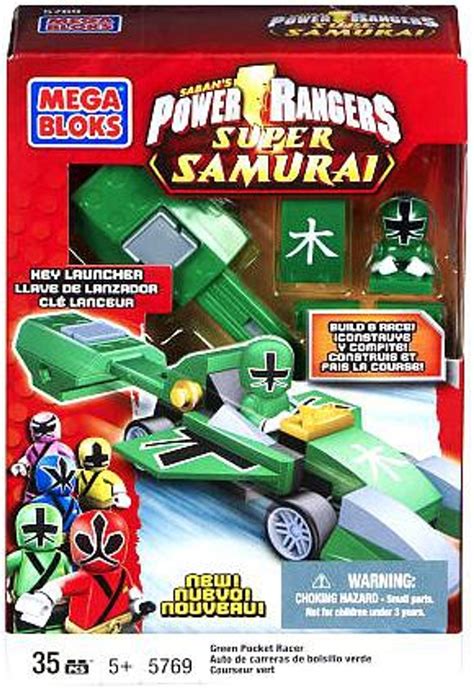 Mega Bloks Power Rangers Super Samurai Green Pocket Racer Set 5769 Toywiz