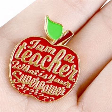 Apple Enamel Pin Teacher T Teacher Appreciation What Is Etsy