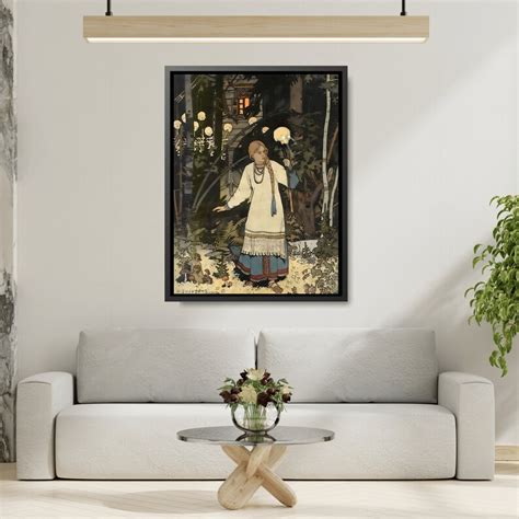 Ivan Bilibin Vasilisa At The Hut Of Baba Yaga Framed Canvas Print With