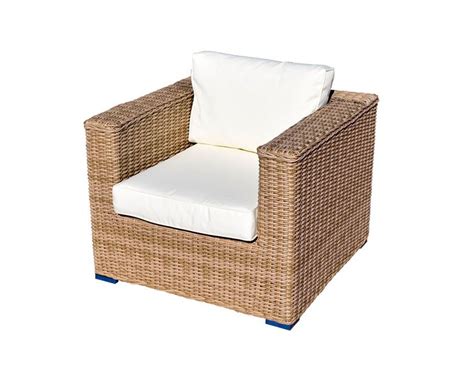 Armchair Rattan Wood And Stone