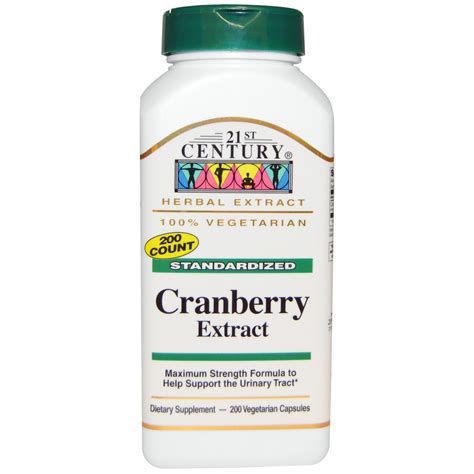 This product failed our quality review and recorded 500 mg of cranberry per serving. 21st Century, Cranberry Extract, Standardized, 200 Veggie ...