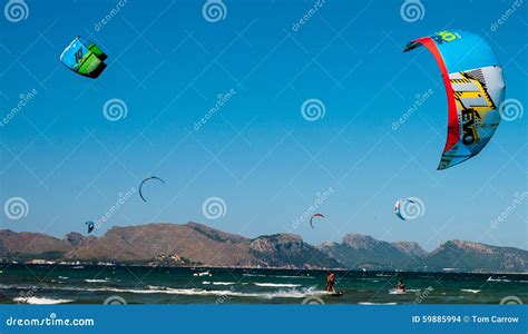 Windsurfing Near Formentor Spain Editorial Stock Image Image Of