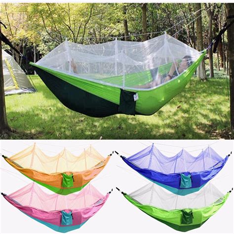 Outdoor Mosquito Net Double Hammock Hanging Swing Bed Parachute Nylon