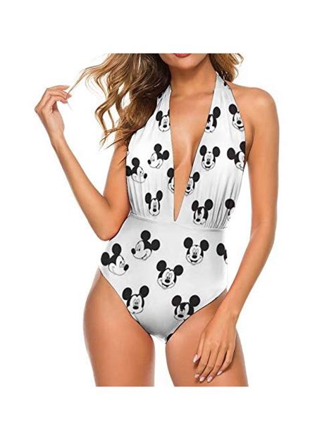 Hacvreq Mickey Mouse Adult One Piece Swimsuit With Tape For Women Pools