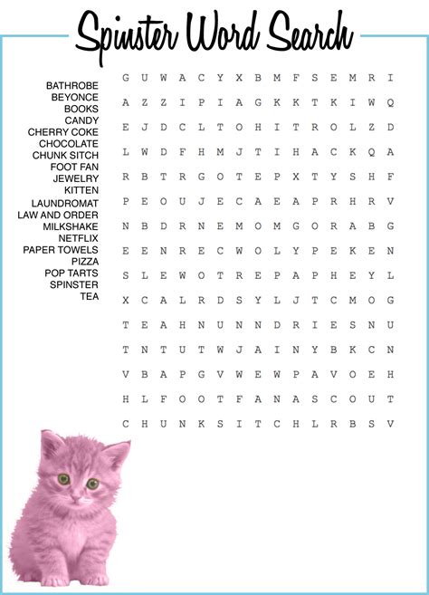 The Spinsterhood Diaries Spinster Word Search