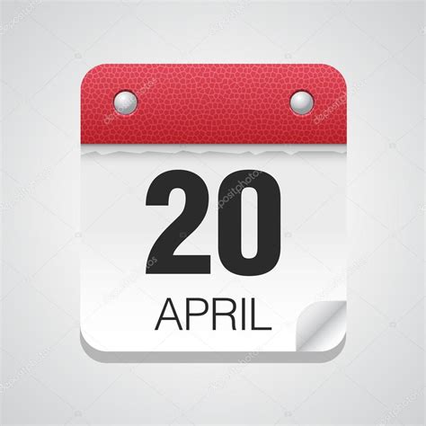 Calendar Icon With April 20 — Stock Vector © Whitebarbie 71507523