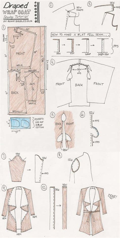 DIY Khaki Draped Peacoat Sewing Tutorial - Fabric ...