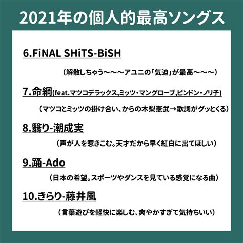 2021年の個人的最高ソングス【10曲】 140字以上のゲイ