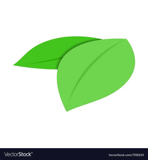 Green Leaves Isometric 3d Icon Royalty Free Vector Image