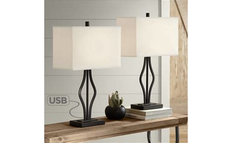 360 Lighting Ally Modern Table Lamps Set Of 2 26 12 High With Usb