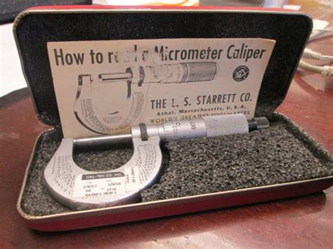 Starrett Products No230 Mechanical Outside Micrometer 0 1 Range W