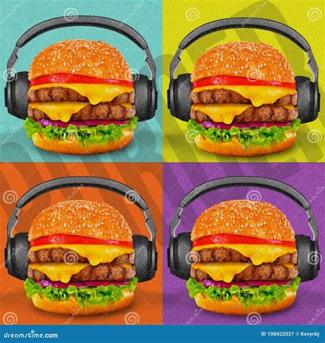 Burger Pop Art Stock Image Image Of Food Parchment 108422037