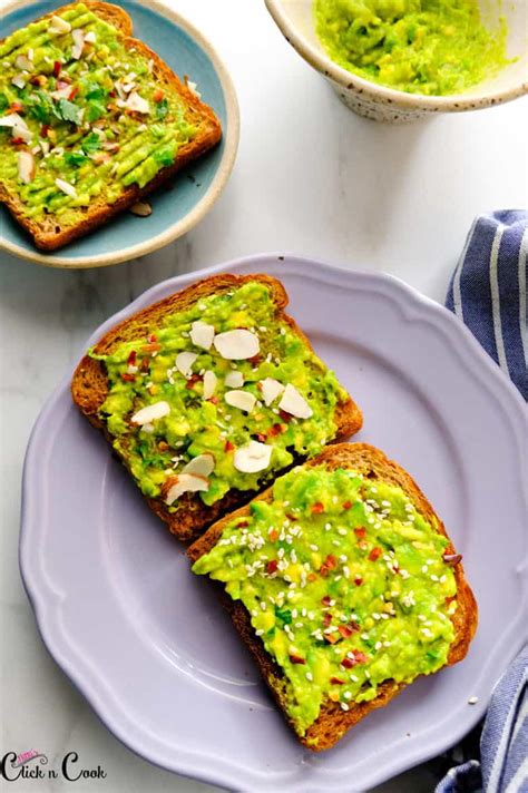 Let cool slightly, then place one avocado half on each slice of toast. Avocado Toast Recipe | FaveHealthyRecipes.com