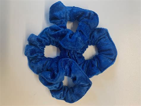 May not be combined with any other offer. Bright Blue Velvet Hair Scrunchies 4 -Pack | Velvet hair ...