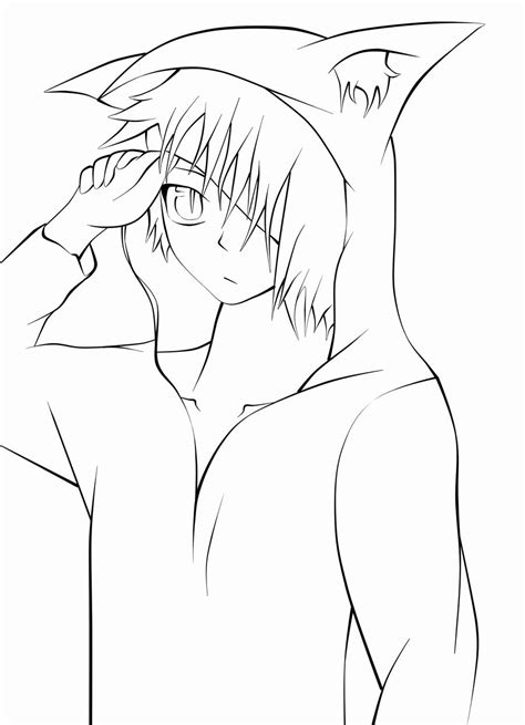 Male Anime Wolf Boy Coloring Pages Askworksheet