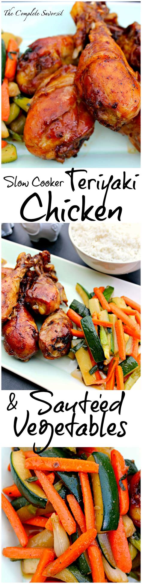 Then add the cherry tomatoes, tomato paste, lemon juice, and yogurt to the slow cooker over the chicken. Slow Cooker Teriyaki Chicken Drummers and Veggies - The ...
