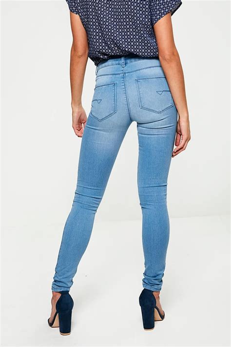 Noisy May Extreme High Waist Jeans In Light Blue Denim Iclothing