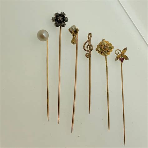 Lot Of 6 Tie Pins In 750 Gold Mid 19th Century Catawiki
