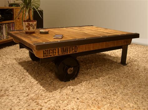 Before vi e wing my site please read over. Industrial Factory Cart Coffee Table