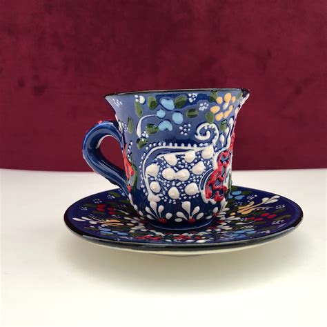 Piece Turkish Tile Coffee Cup Handmade Ceramic Teacup Etsy