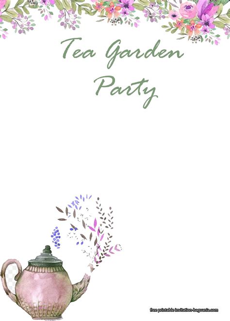 Tea Party Invitation Template Free Printable Printable Templates Free