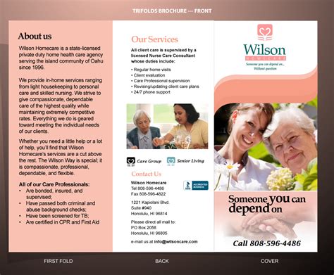 Serious Upmarket Healthcare Brochure Design For Wilson Care Group By