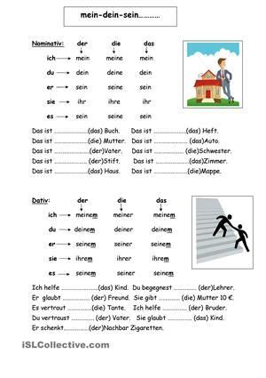 Dein stuhl ist zu niedrig. mein-dein-sein | Deutsch lernen, Deutsch unterricht, Lernen