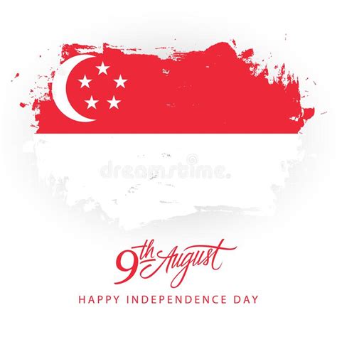 Singapore Happy National Day Vector Banner Greeting Card Stock Vector